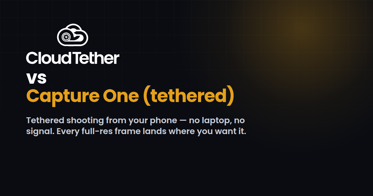 CloudTether vs Capture One tethering